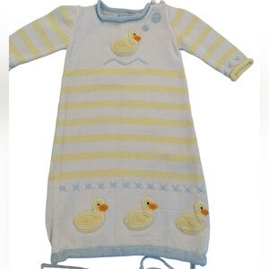 Adorable baby daygown with ducks hand embroidered